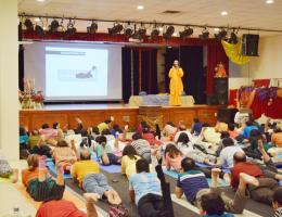 Swamiji lecturing at Universities